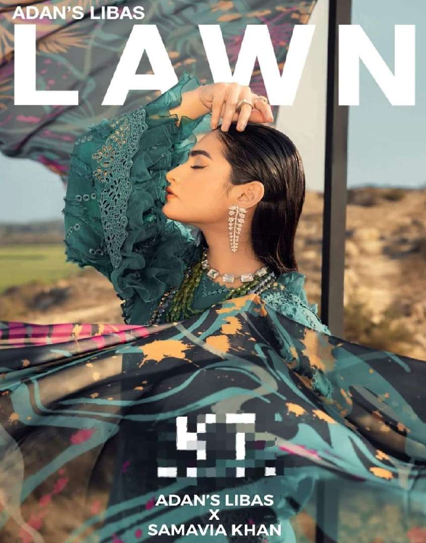 X SAMAVIA KHAN LAWN 24 Open Pic by ADANS LIBAS